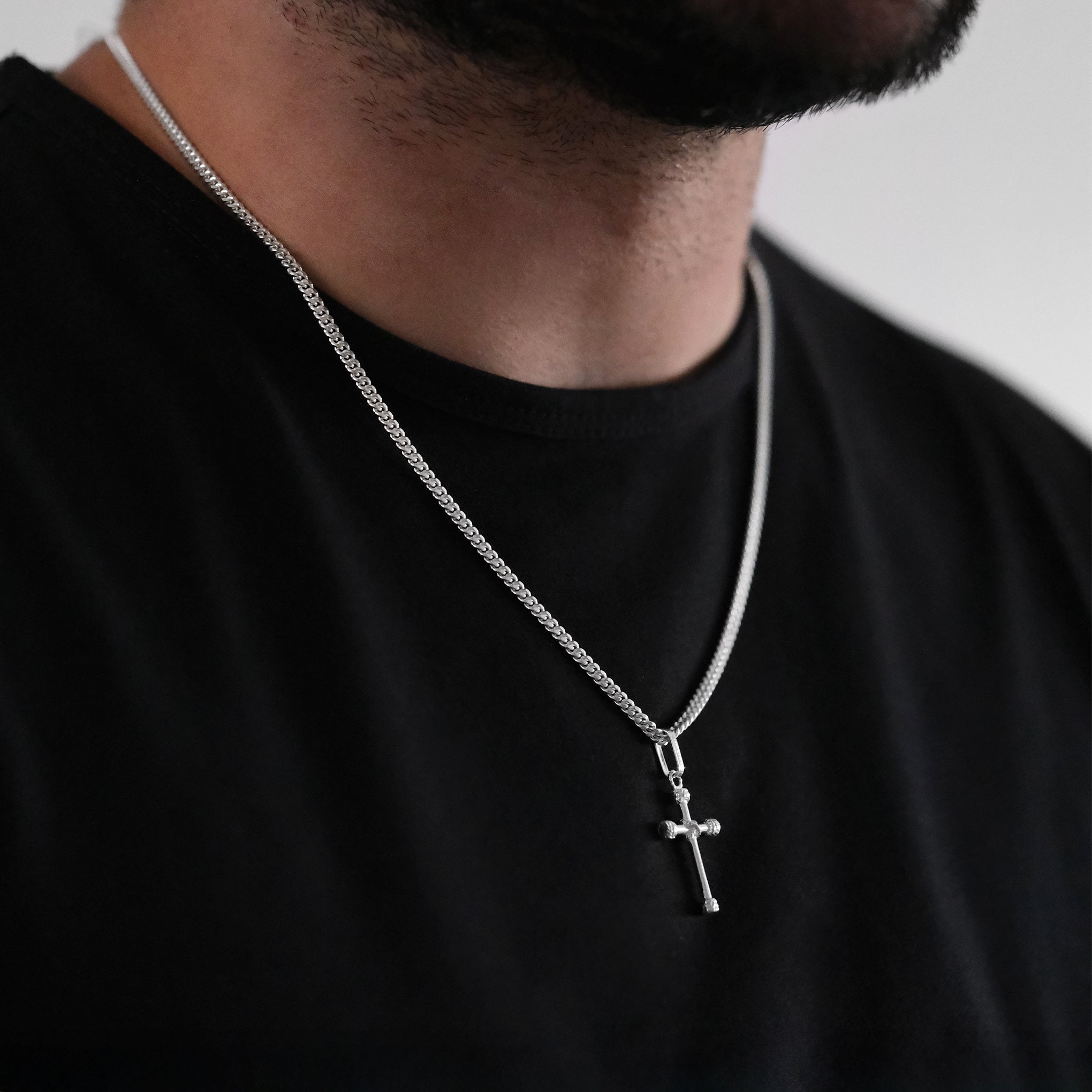 Rope Cross (Silver) Necklace