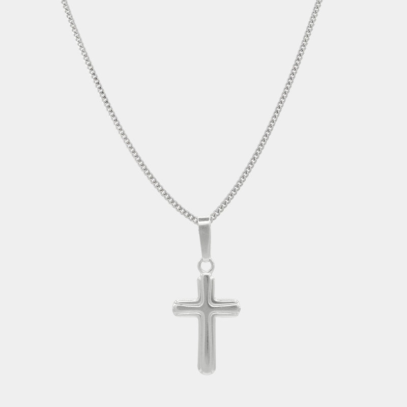 Latin Cross Necklace Silver