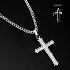 Bold Silver Cross Necklace