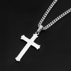 Bold Silver Cross Necklace