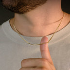 14K Solid Gold 2mm Cuban Link Chain