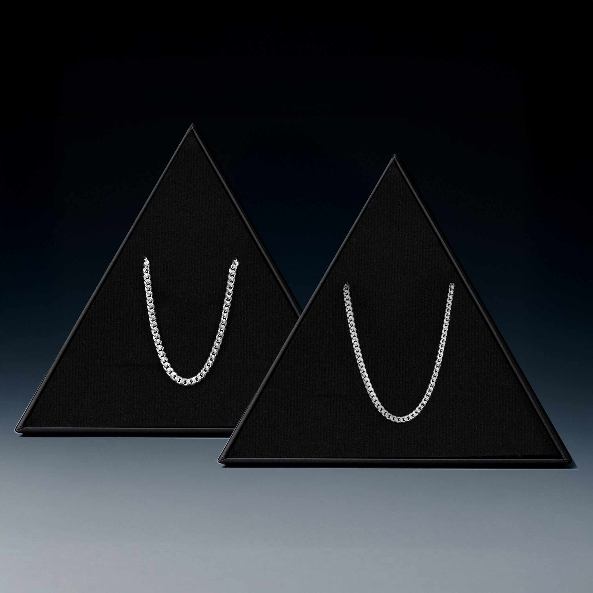 Set de Cadenas Cuban 3mm-2mm (Plata)