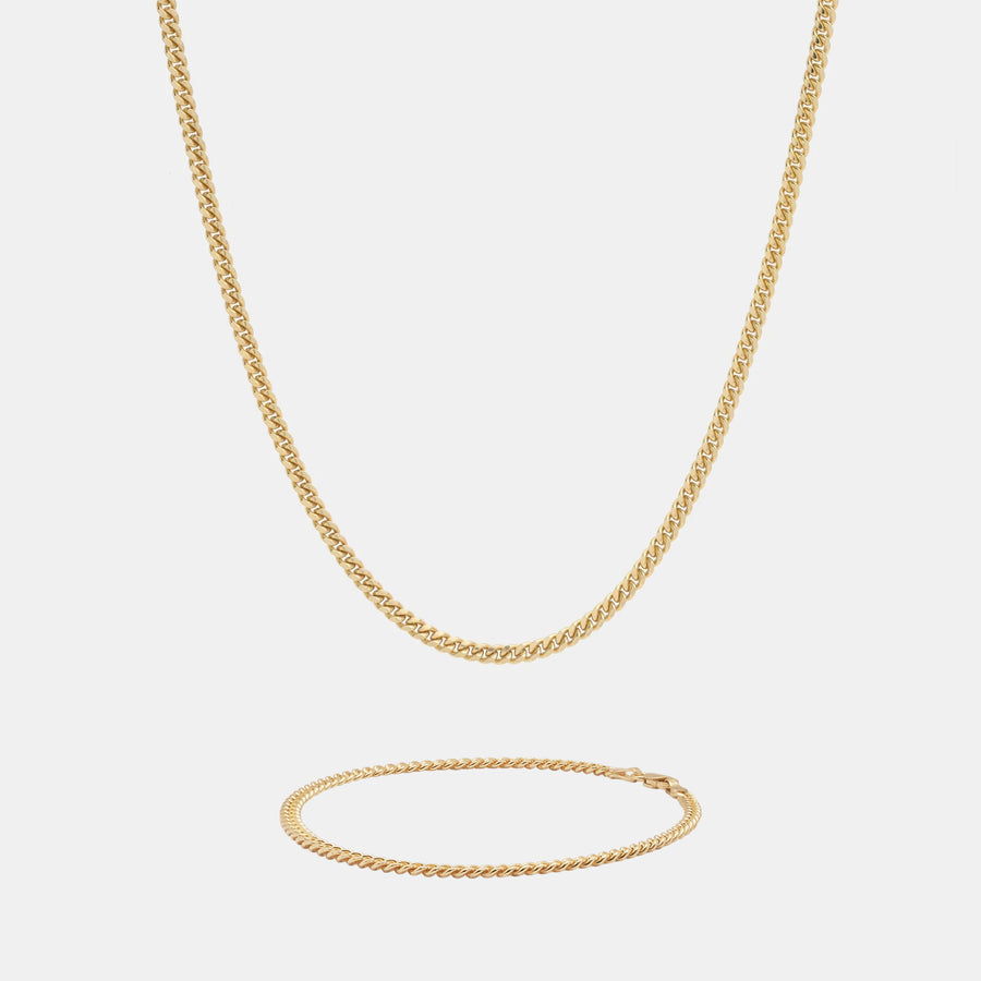 Cuban Link Set 3mm (Solid Gold)
