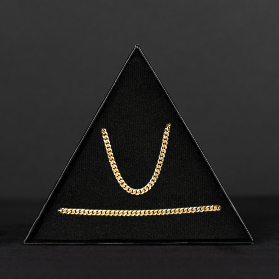 Cuban Link Set 3mm (Solid Gold)