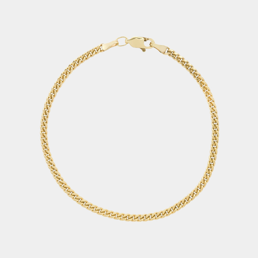Cuban Link 3mm (Solid Gold) Bracelet