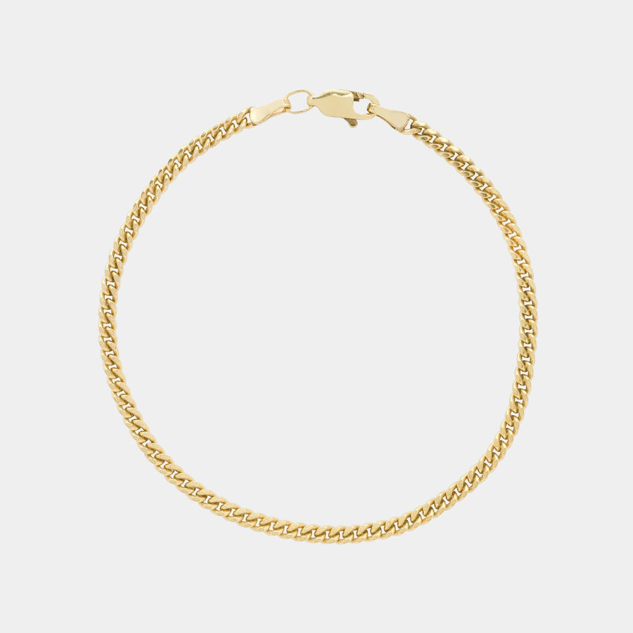 Solid Gold 3mm Cuban Link Bracelet