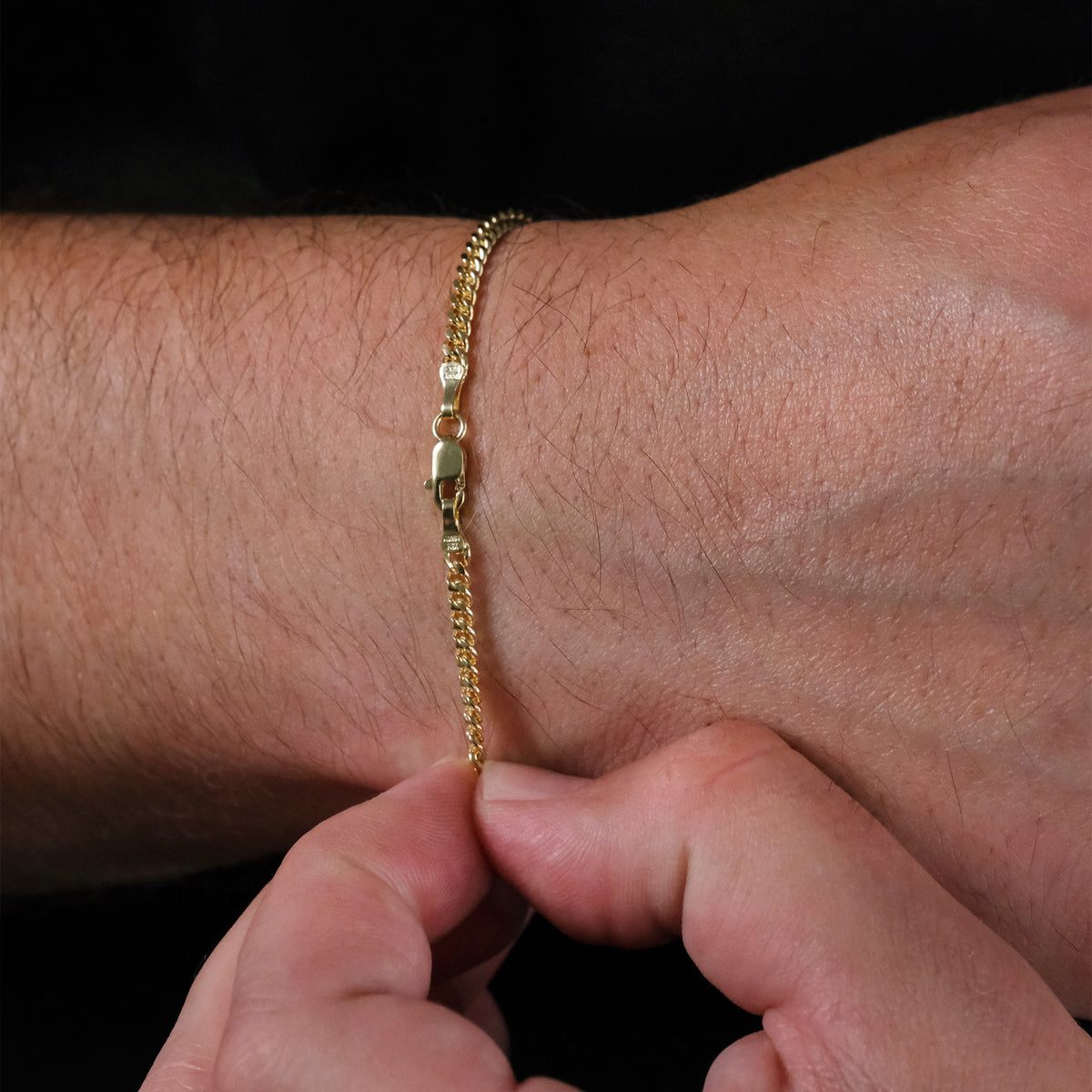 Solid Gold 3mm Cuban Link Bracelet