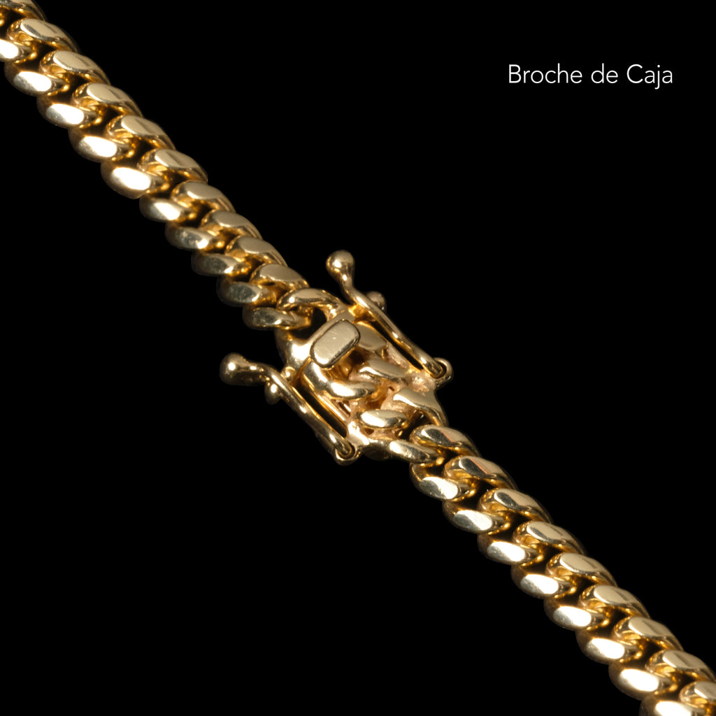 Cuban Link 4mm Box Clasp (Solid Gold) Chain