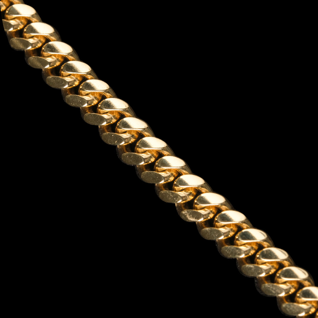 Cuban Link 4mm Box Clasp (Solid Gold) Chain