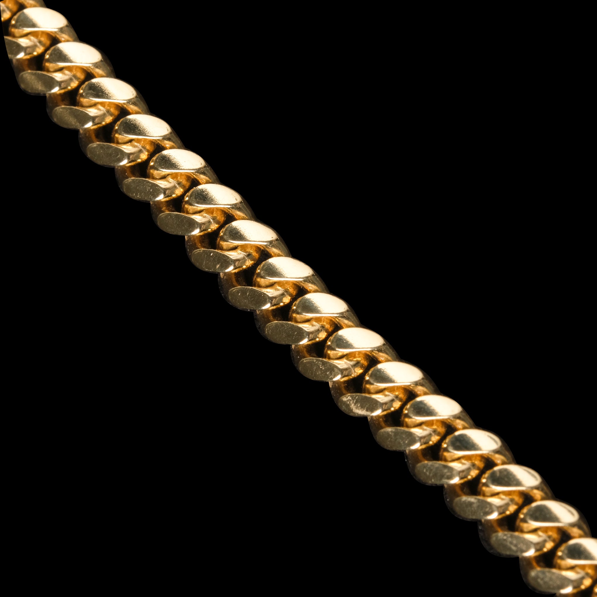 Cuban Link 4mm Box Clasp (Solid Gold) Chain
