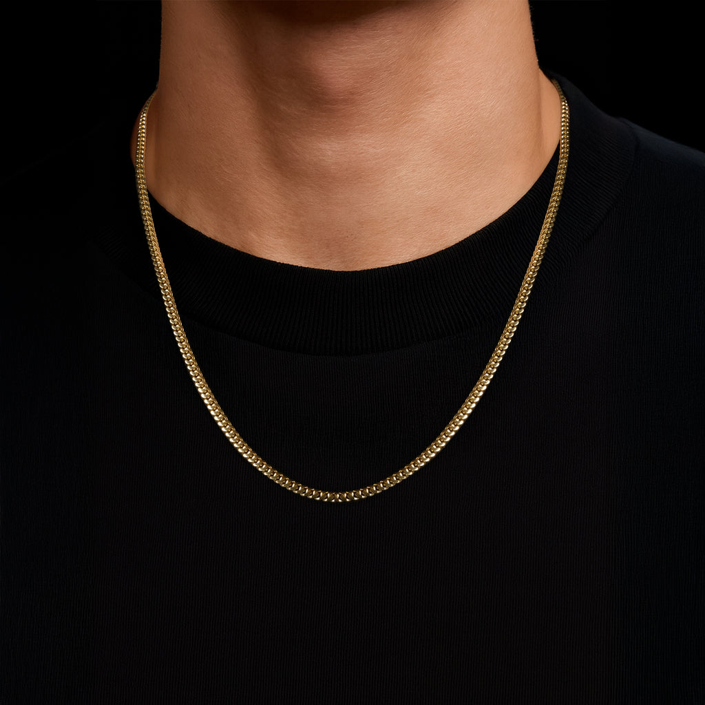 Cuban Link 4mm Box Clasp (Solid Gold) Chain