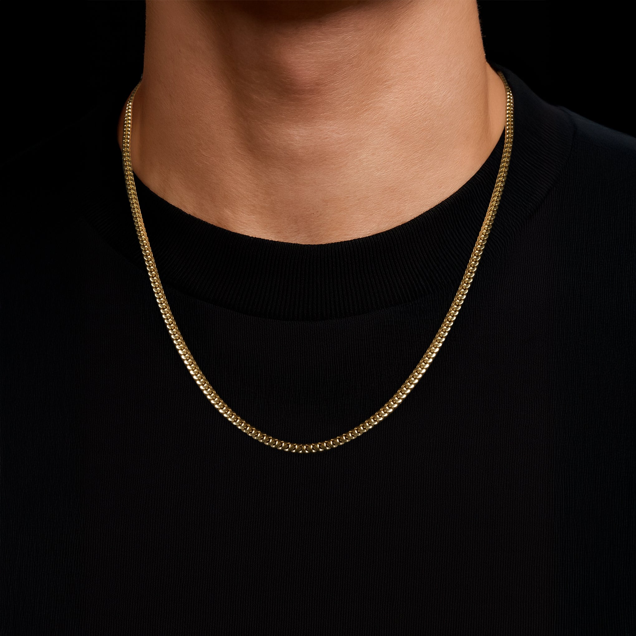 Cuban Link 4mm Box Clasp (Solid Gold) Chain