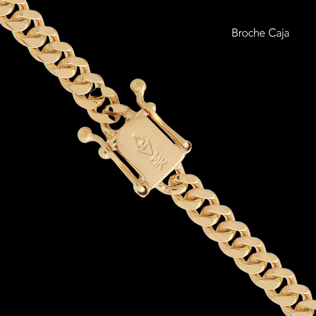 Cuban Link 4mm Box Clasp (Solid Gold) Chain