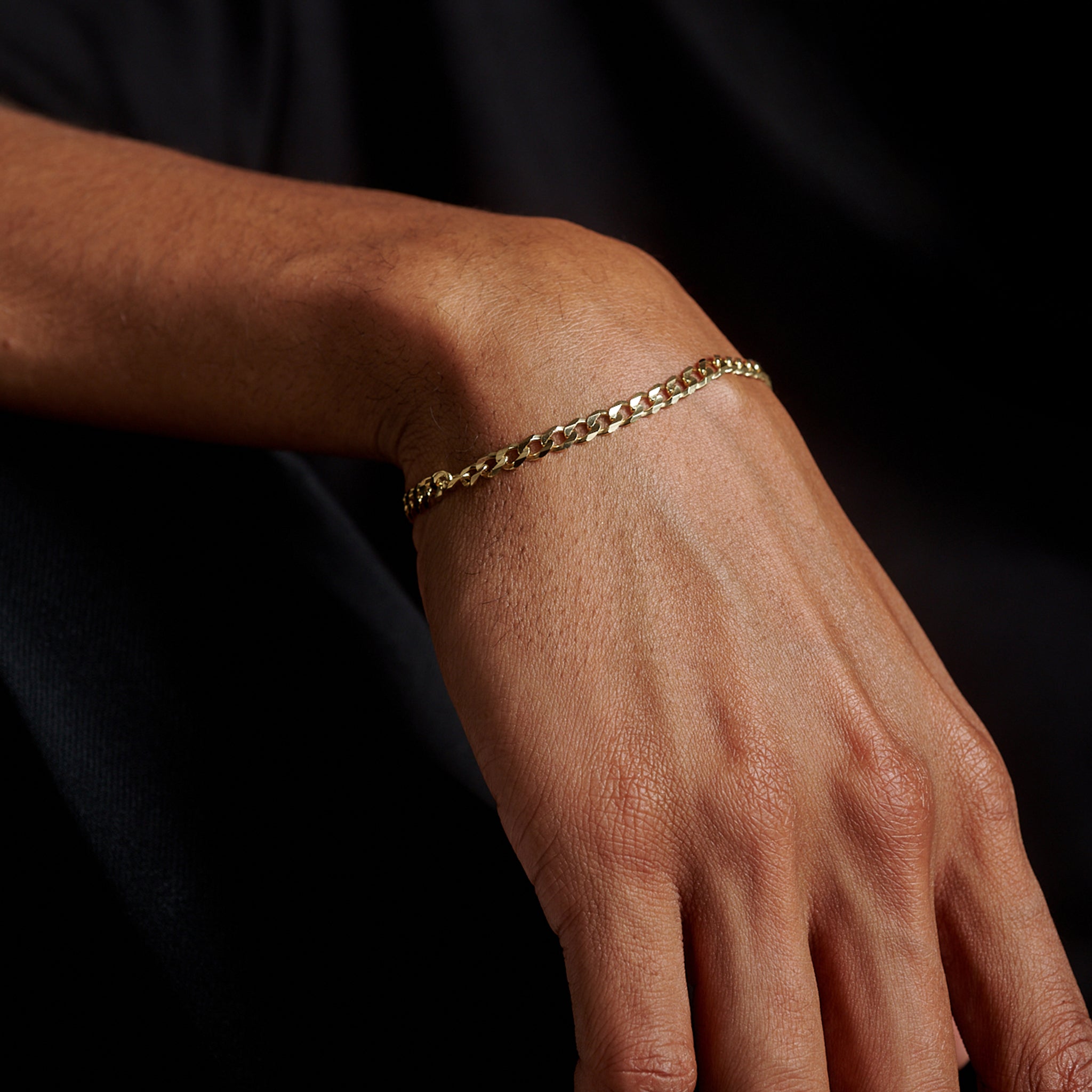 Curb 4mm (Solid Gold) Bracelet