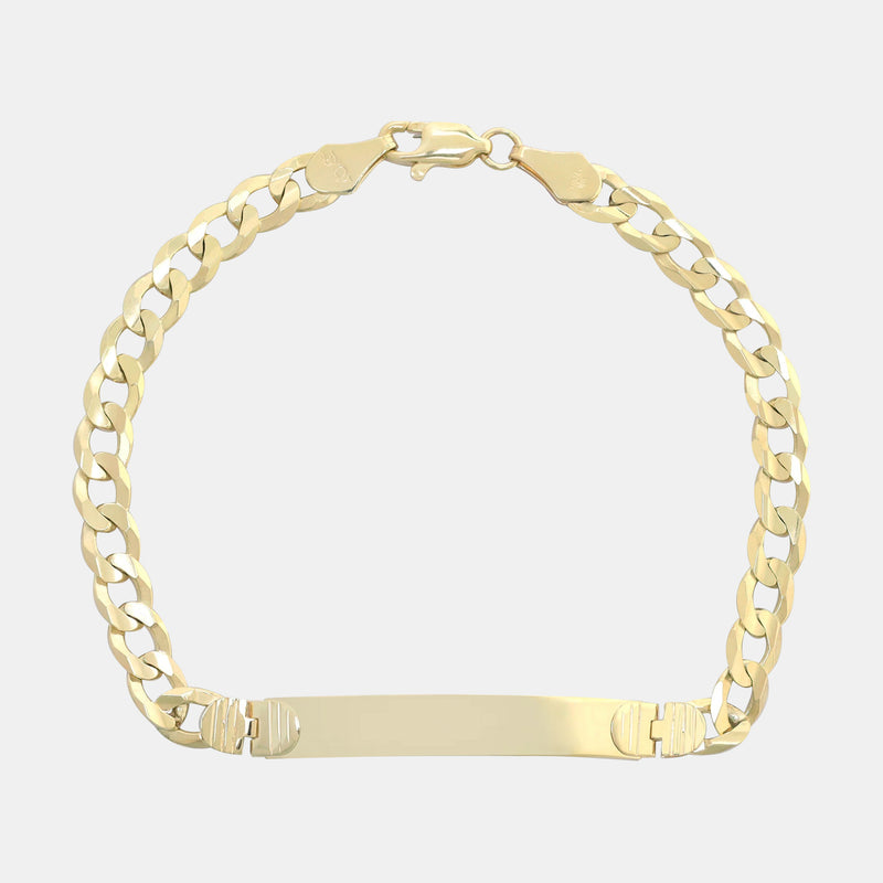 Curb ID Bracelet 6mm Solid Gold 5mm Plate