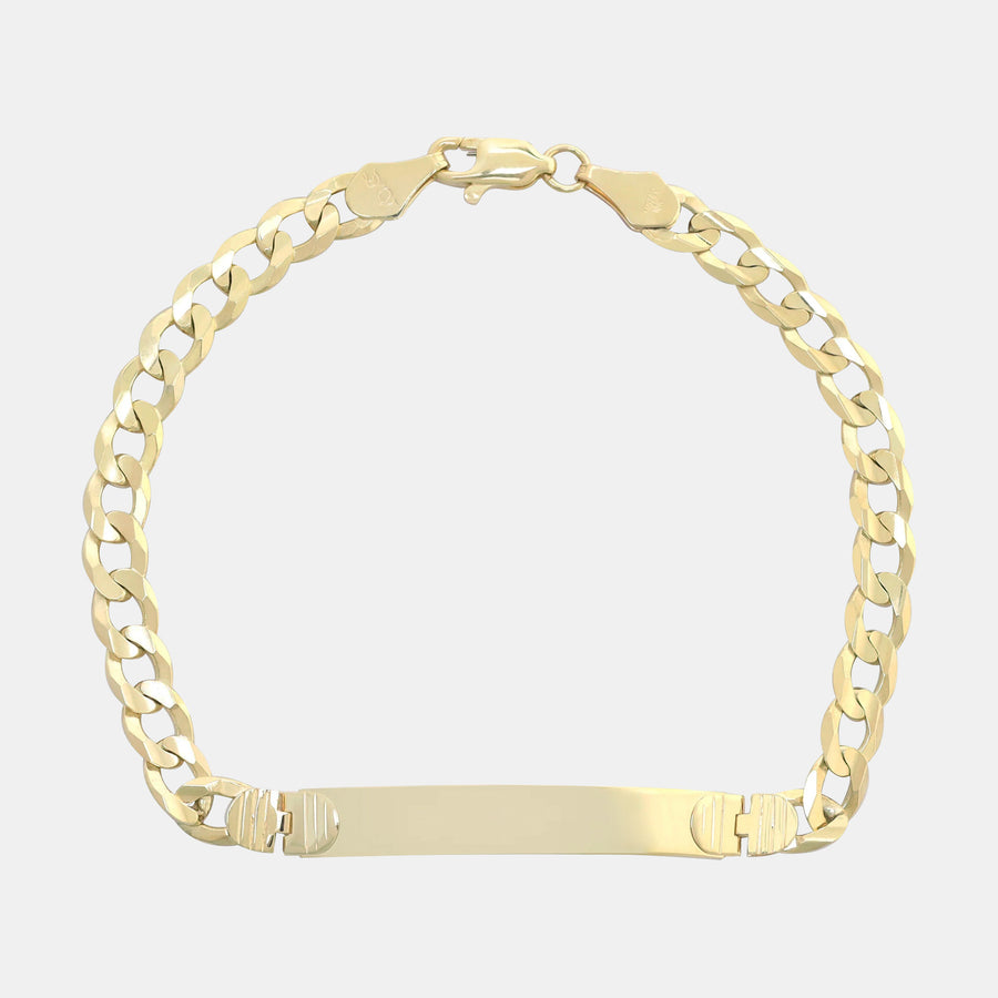 Curb ID Bracelet 6mm Solid Gold 5mm Plate