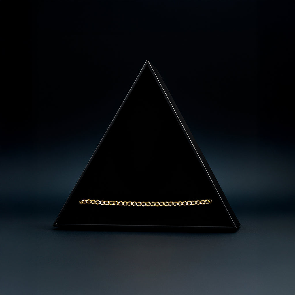 Curb Pavé 3mm (Solid Gold) Bracelet