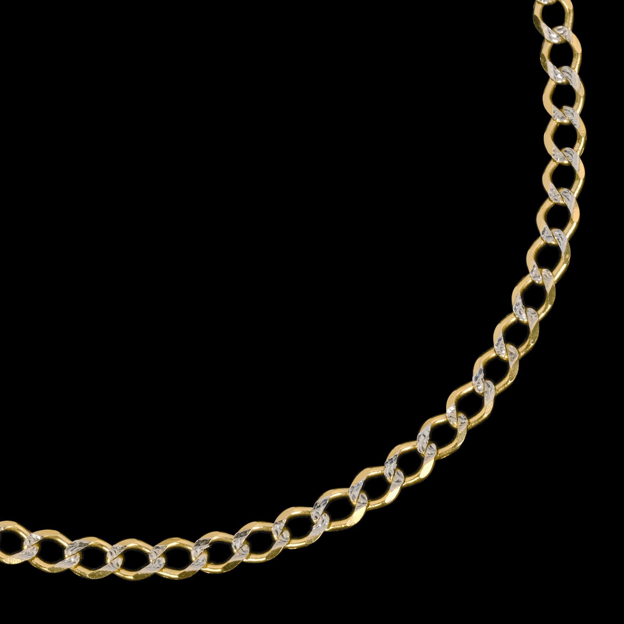 Curb Pavé 3mm (Solid Gold) Bracelet