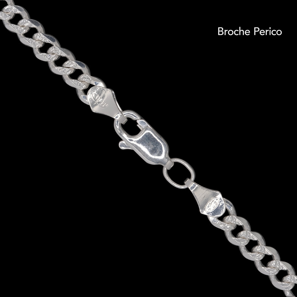 Curb Zegrinada 4mm (Curved Plate 6mm Silver) Bangle