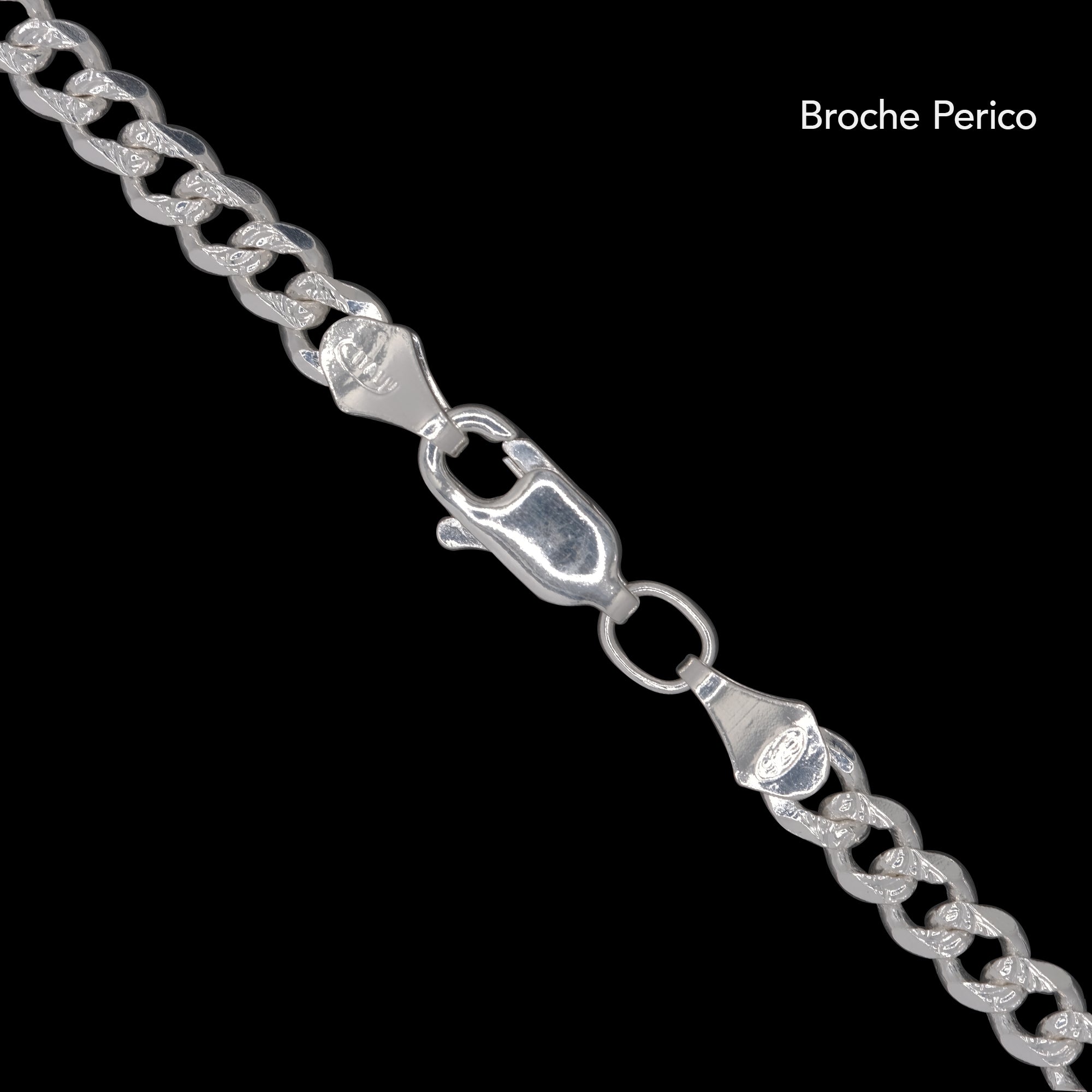 Curb Zegrinada 4mm (Curved Plate 6mm Silver) Bangle