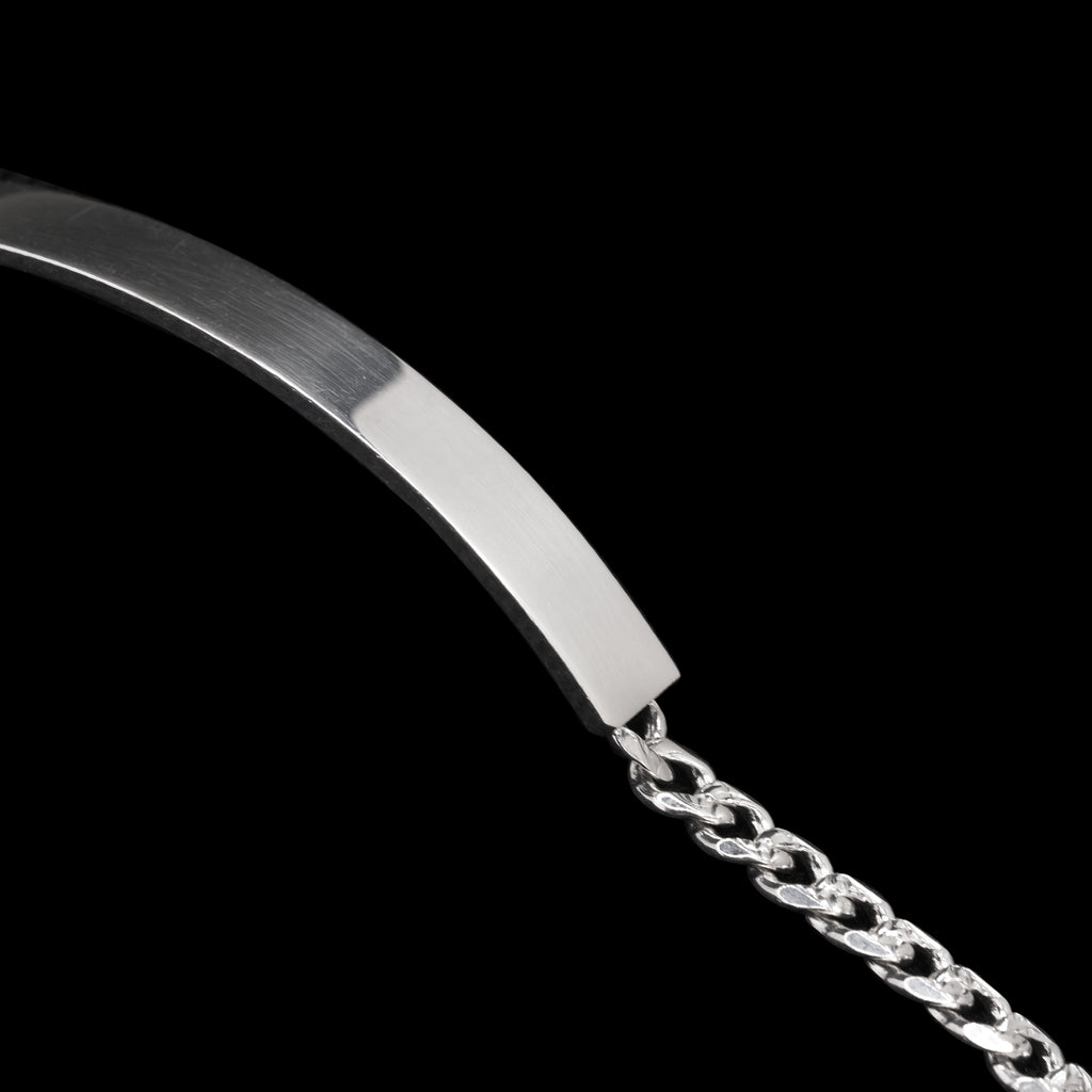 Curb Zegrinada 4mm (Curved Plate 6mm Silver) Bangle