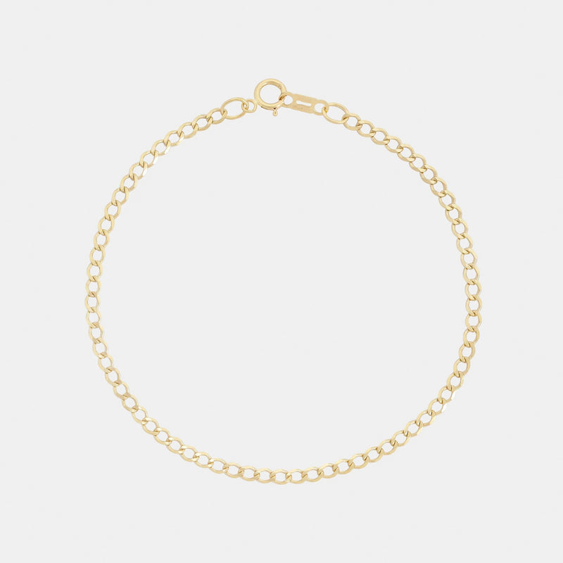 Solid Gold 2mm Curb Bracelet