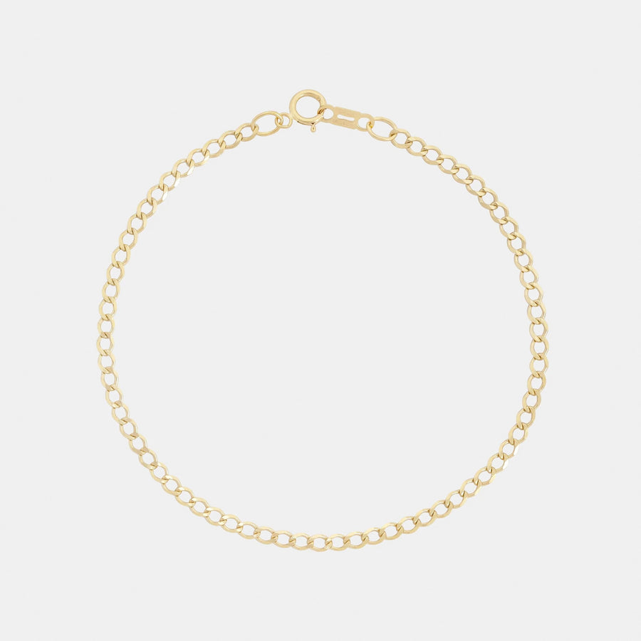 Solid Gold 2mm Curb Bracelet