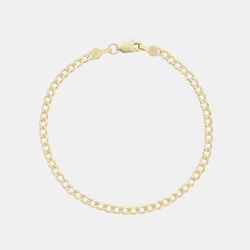 Curb 3mm (Solid Gold) Bracelet