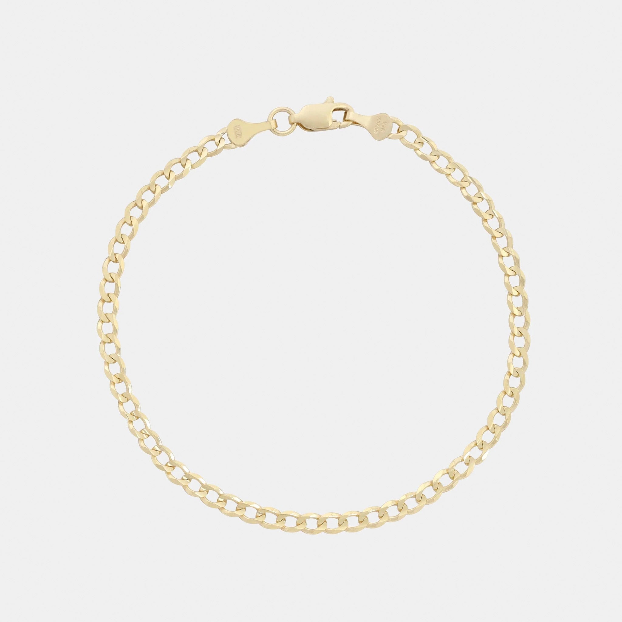 Curb 3mm (Solid Gold) Bracelet