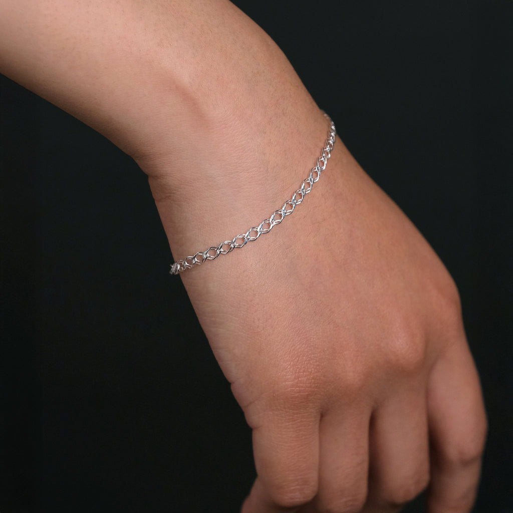 Double Rhombus 3mm (Silver) Bracelet