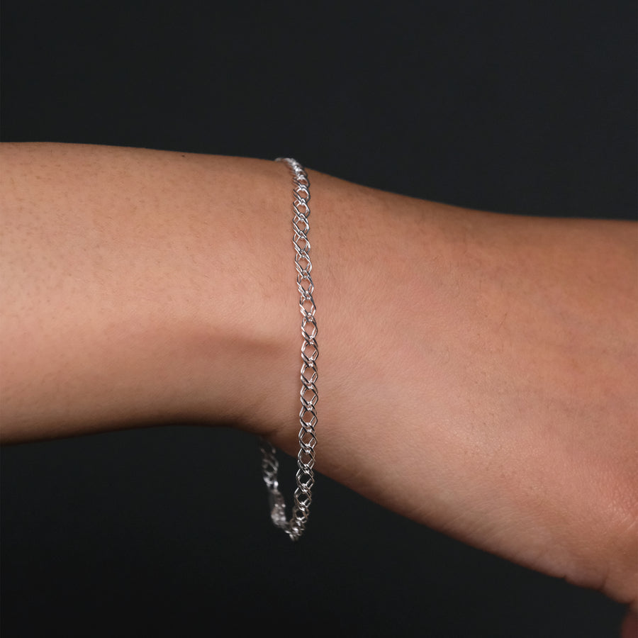 Double Rhombus 3mm (Silver) Bracelet