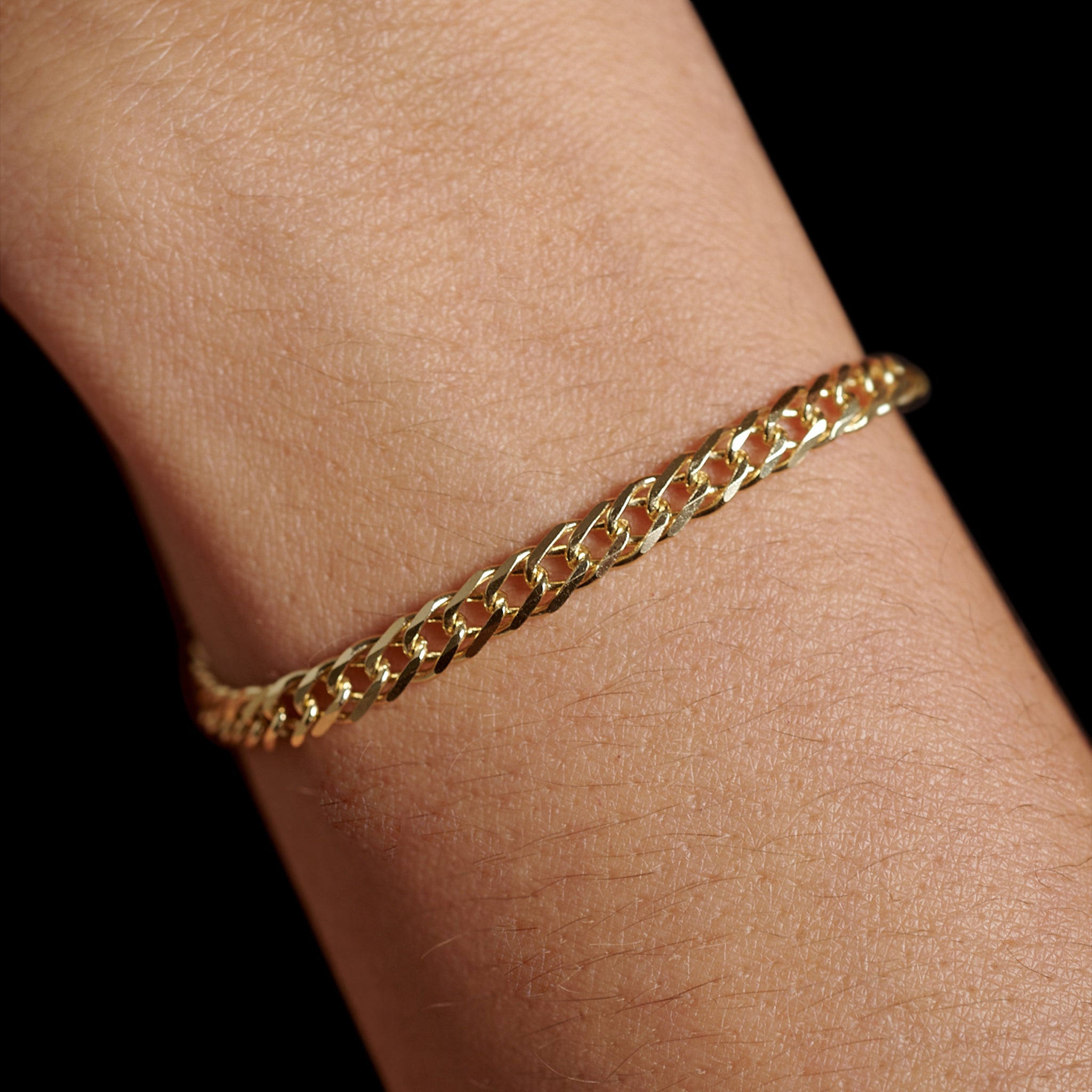 Double Rhombus 4mm (Solid Gold) Bracelet