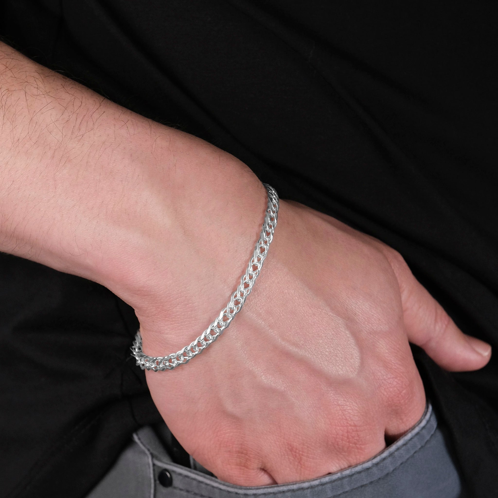 Double Rhombus Zegrinada 5mm (Silver) Bracelet