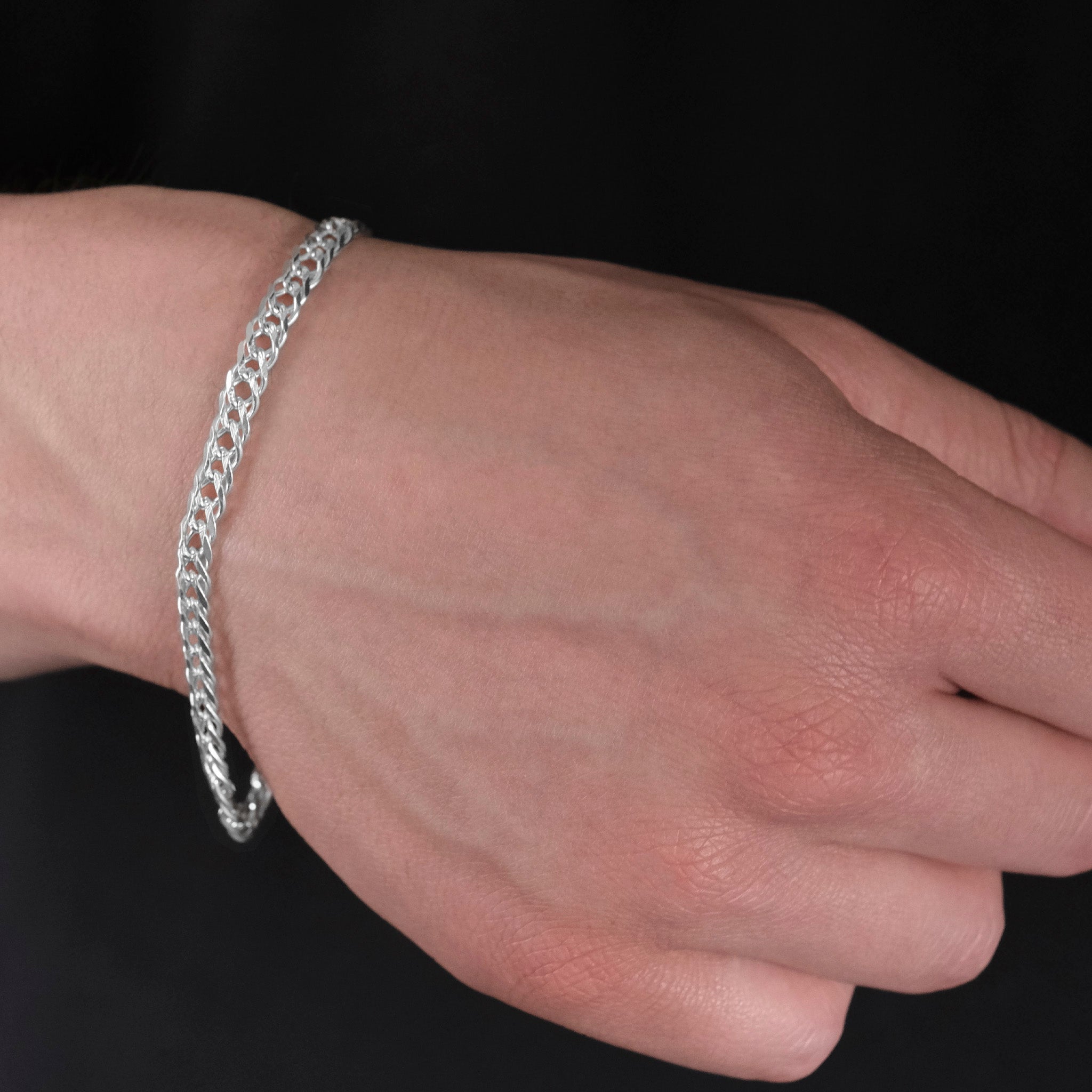 Double Rhombus Zegrinada 5mm (Silver) Bracelet