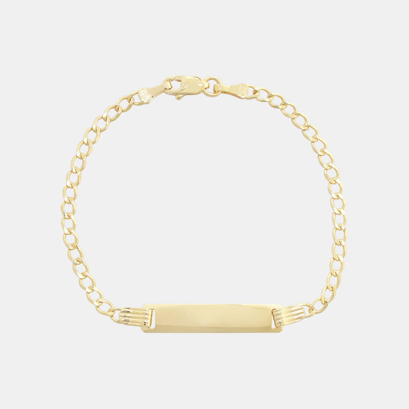 Slavery Curb Baby 2mm Solid Gold Plate 5mm