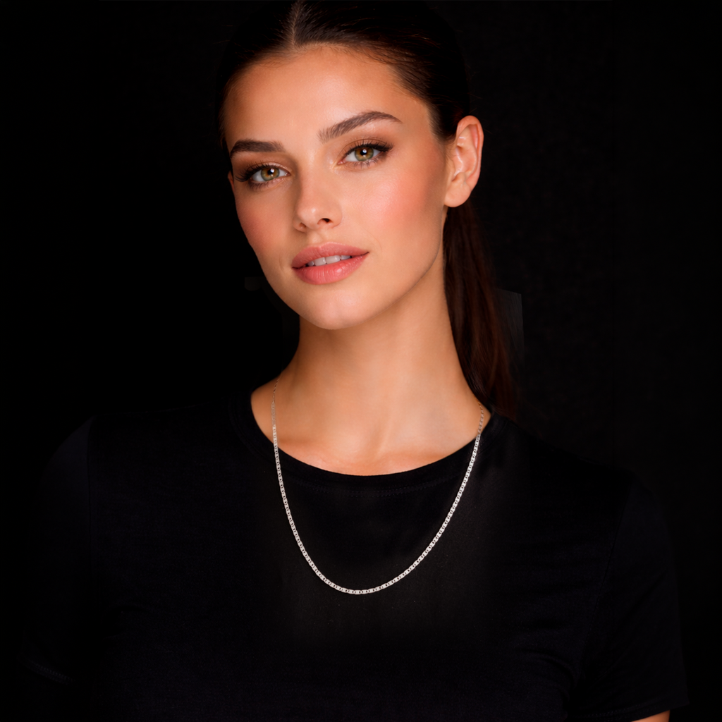 Mirror 2 mm (Silver) Chain