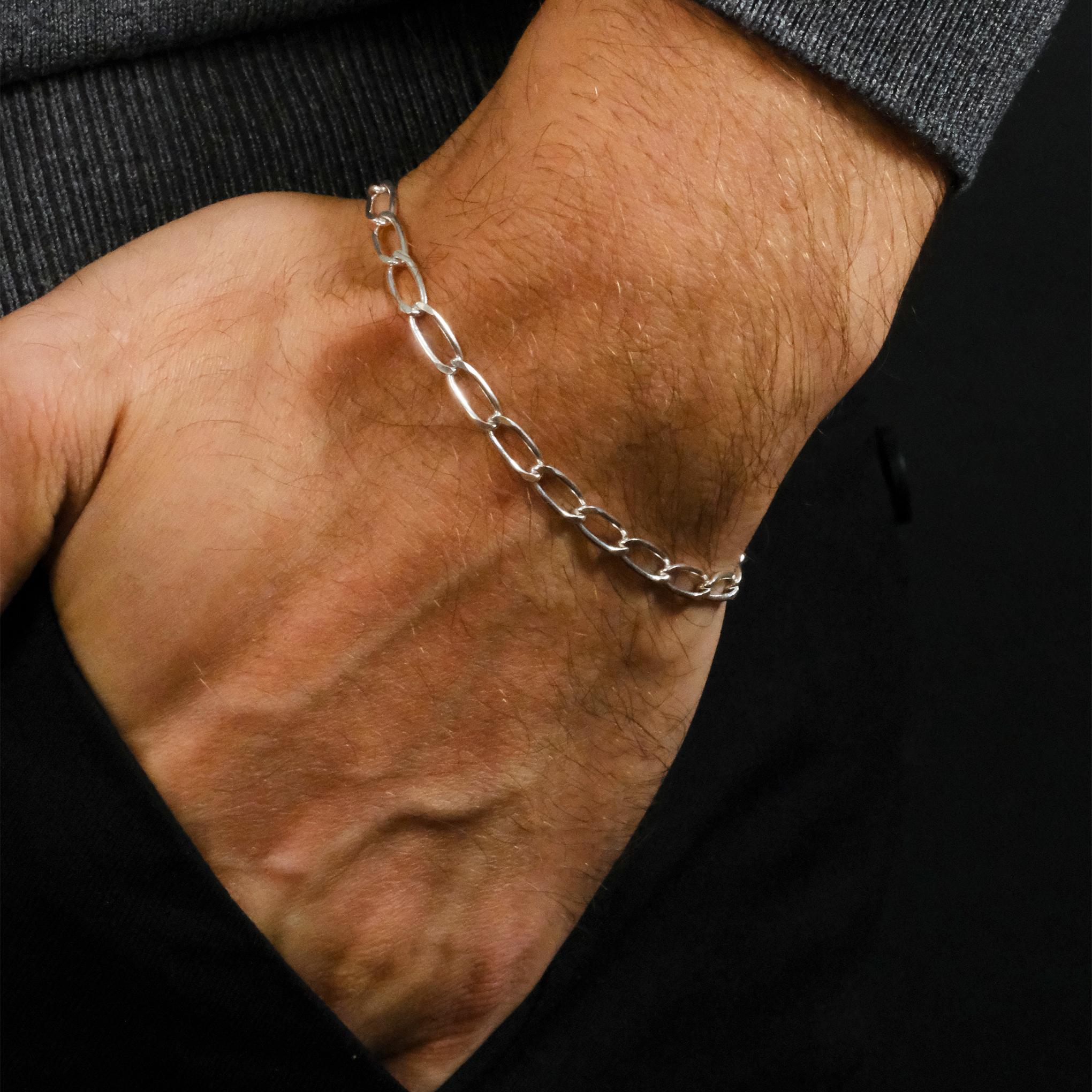 Figaro 0X1 Light 5mm (Silver) Bracelet