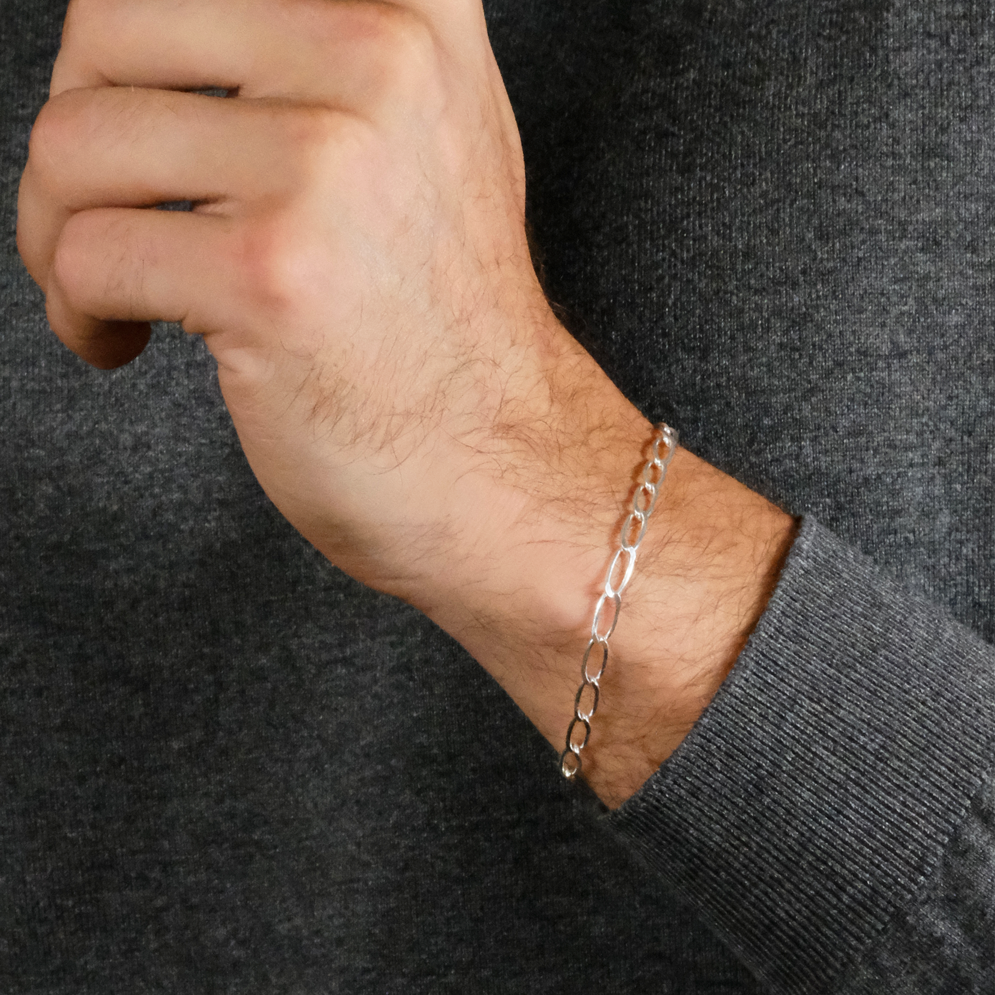 Figaro 0X1 Light 5mm (Silver) Bracelet