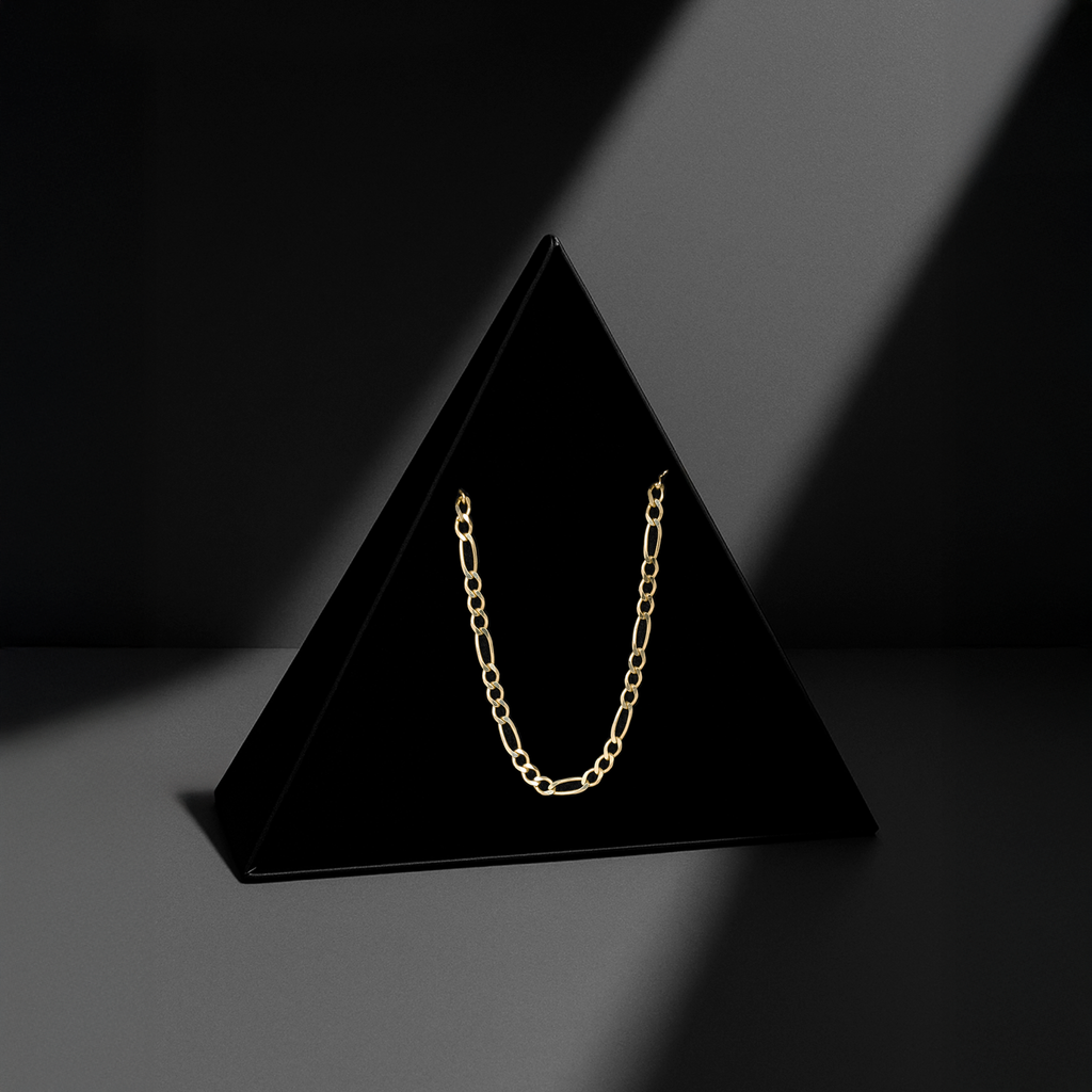 Figaro 3x1 3mm (Solid Gold) Chain