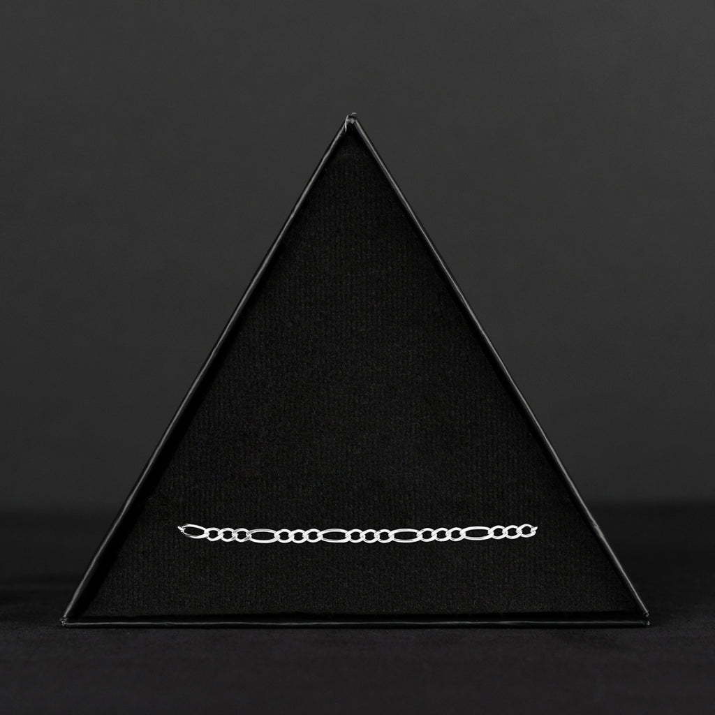 Figaro 3x1 3mm (Silver) Bracelet