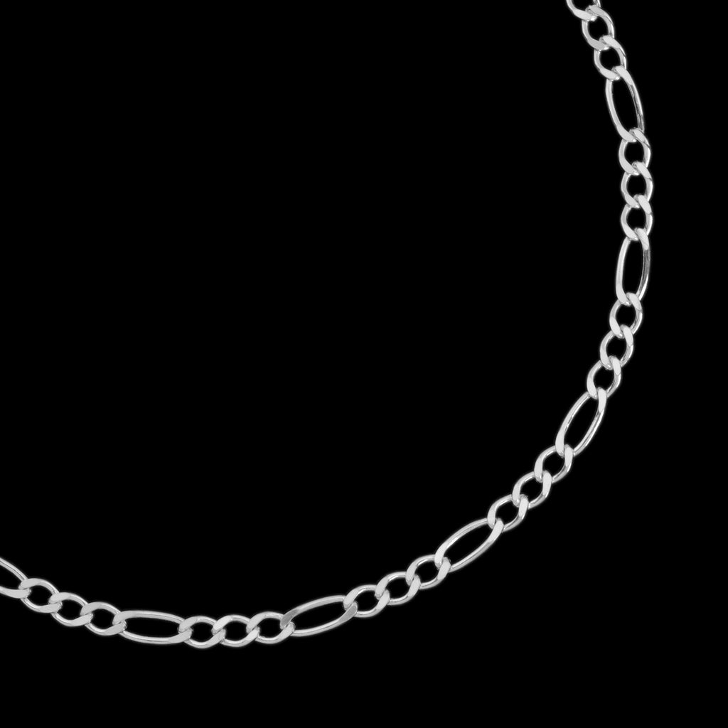 Figaro 3x1 3mm (Silver) Bracelet
