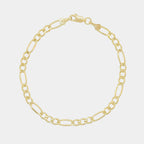 Figaro 3X1 4mm (Solid Gold) Bracelet