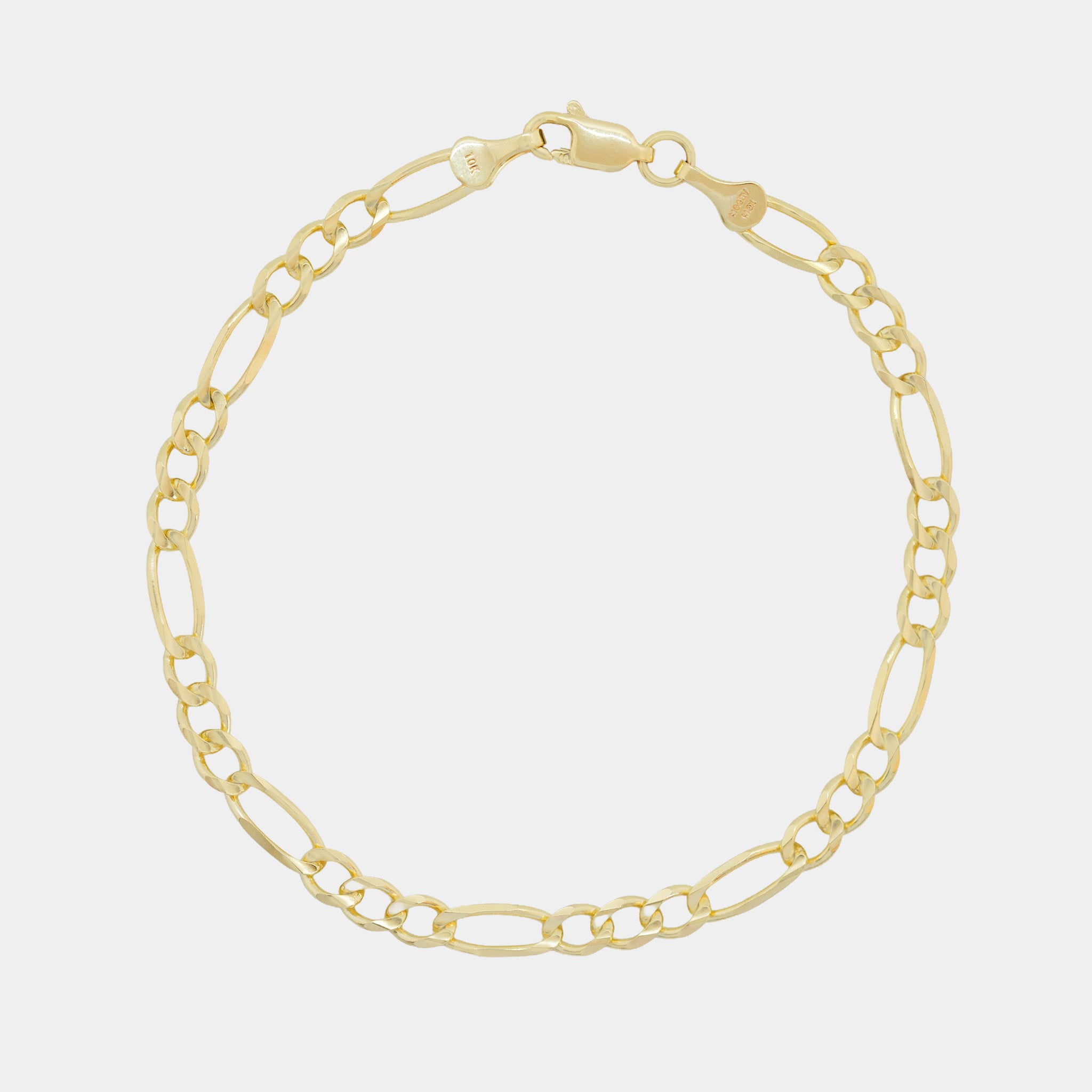 Figaro 3X1 4mm (Solid Gold) Bracelet