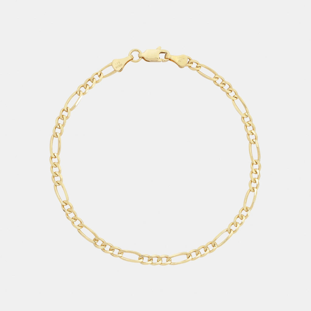 Figaro 3X1 3.5mm (Solid Gold) Bracelet