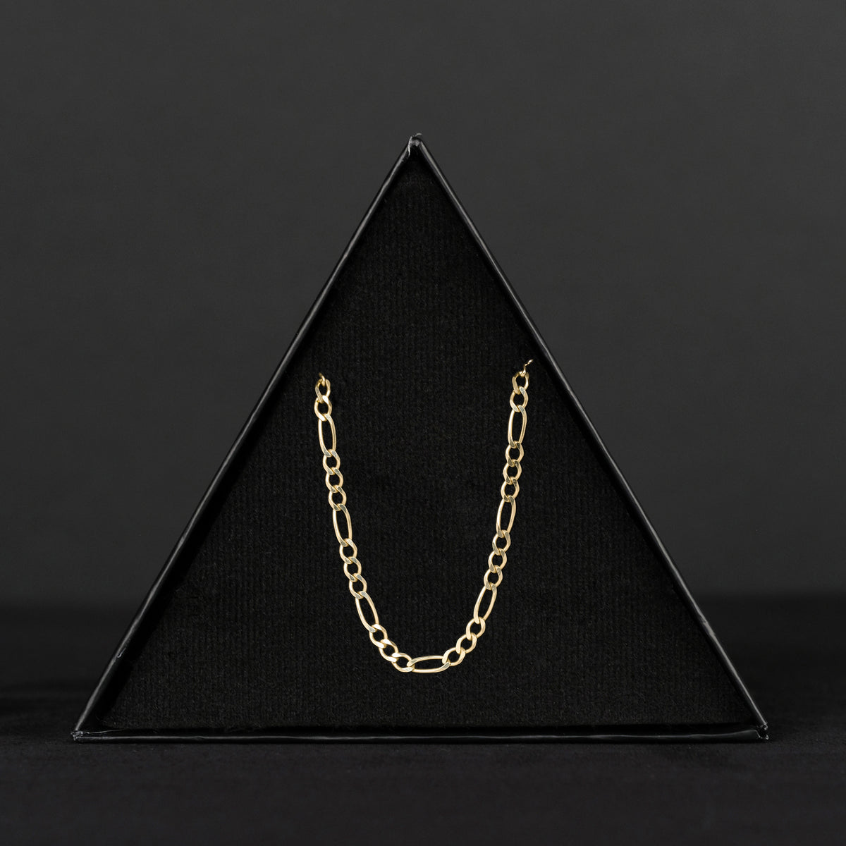 Open Figaro 3+1 Chain 4mm Solid Gold