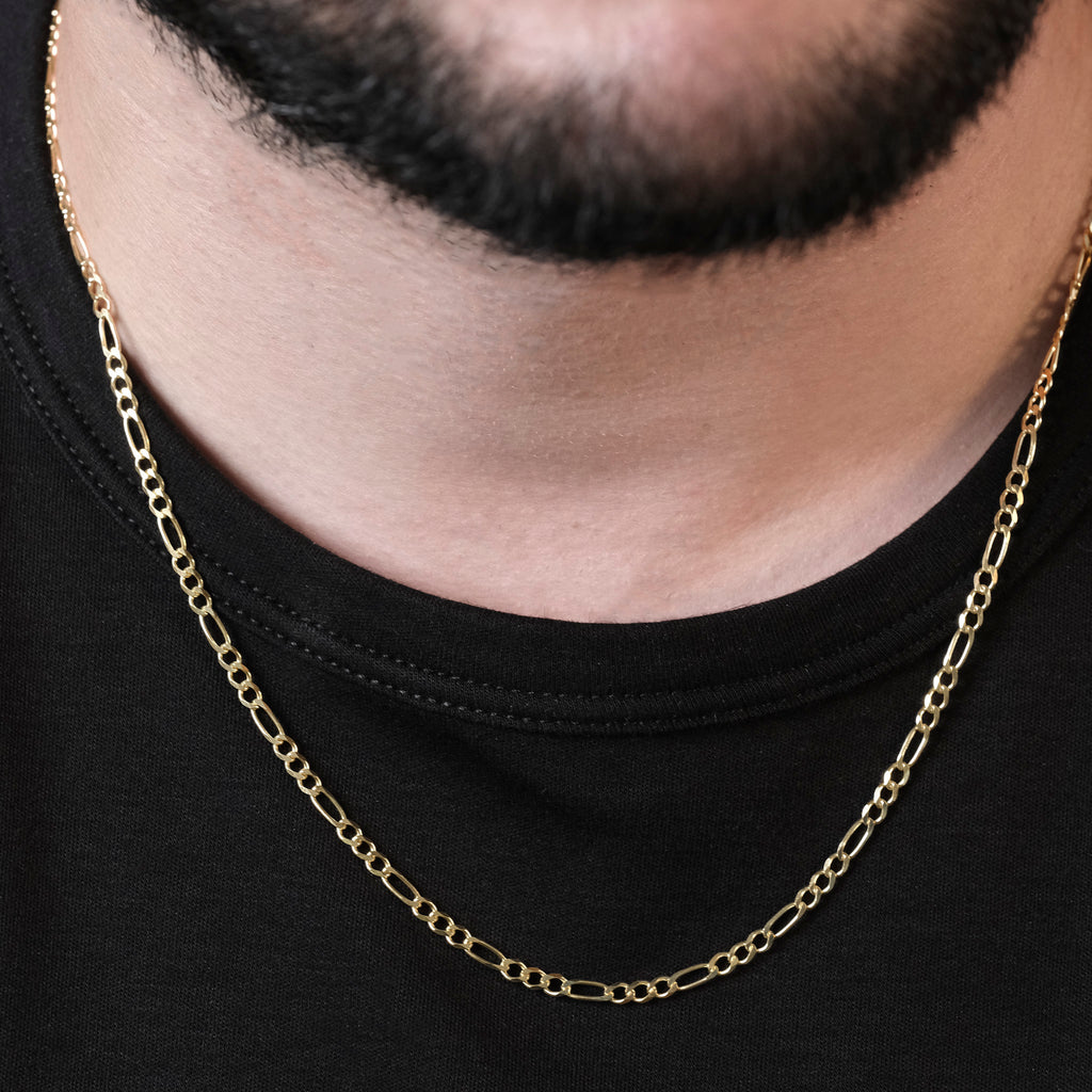 Figaro 3x1 3mm (Solid Gold) Chain