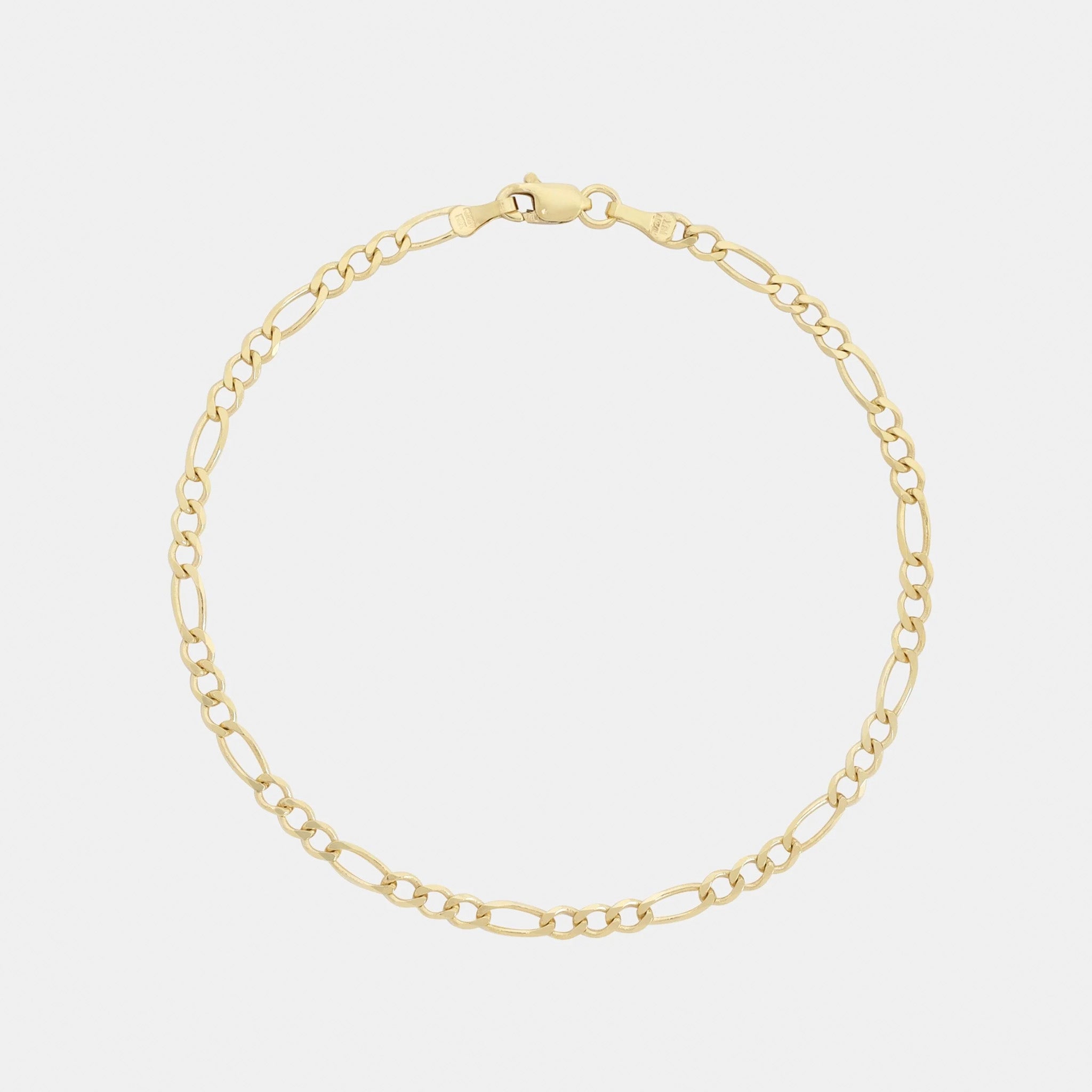 Figaro 3X1 3mm (Solid Gold) Bracelet
