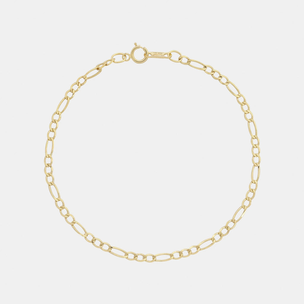 Figaro 3X1 2.5mm (Solid Gold) Bracelet
