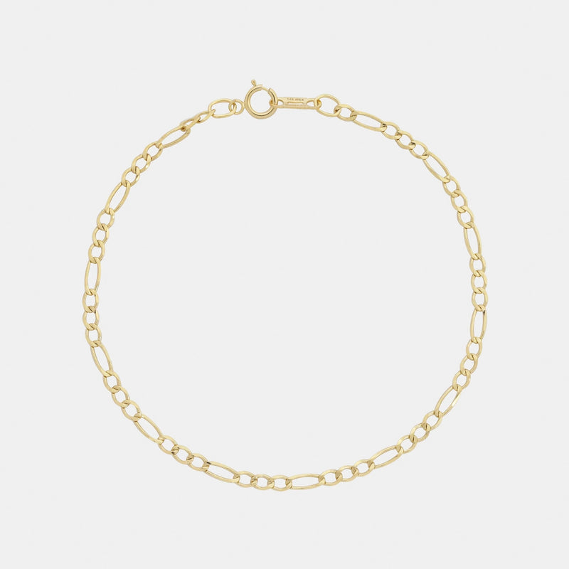 Figaro 3X1 2.5mm (Solid Gold) Bracelet