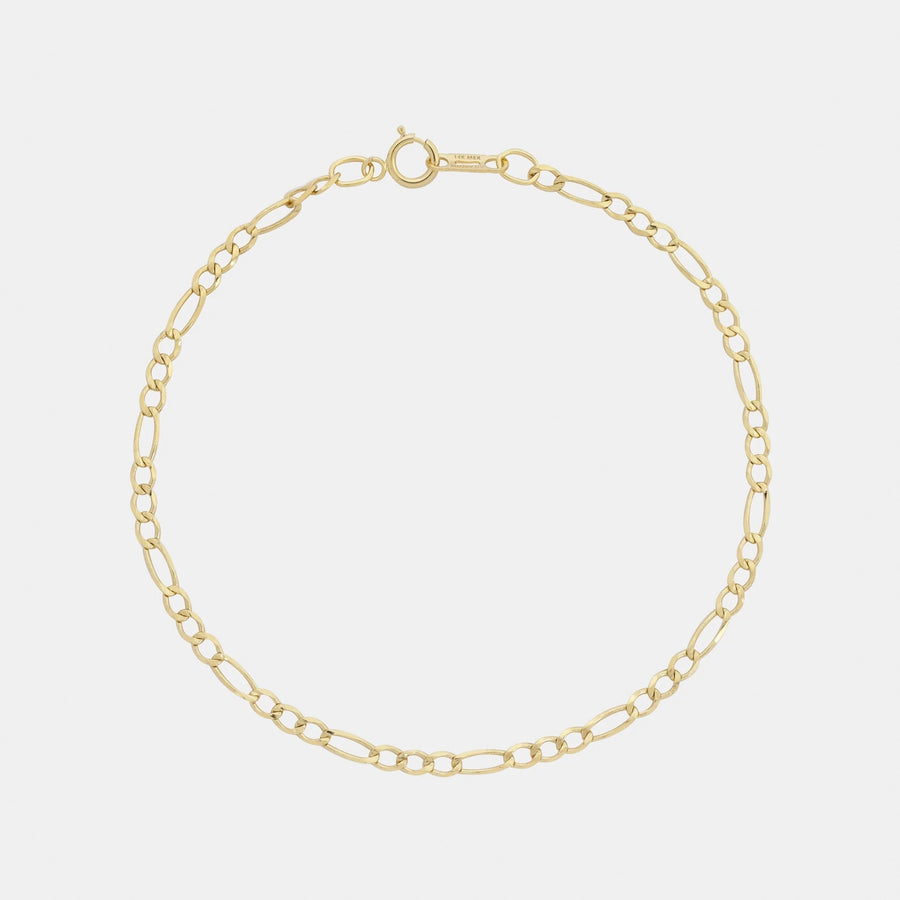 Figaro 3X1 2.5mm (Solid Gold) Bracelet